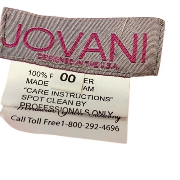 Jovani Mermaid Off the Shoulder Two Piece Pink and Gold Gown 00 NWT - Picture 6 of 9